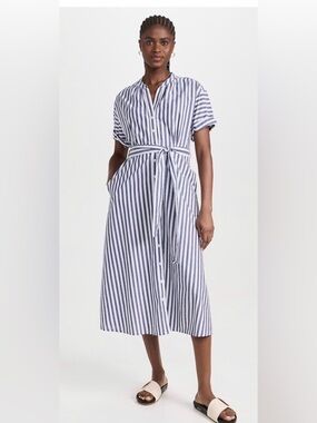Xirena Liora Dress Striped Belted Midi Size Small